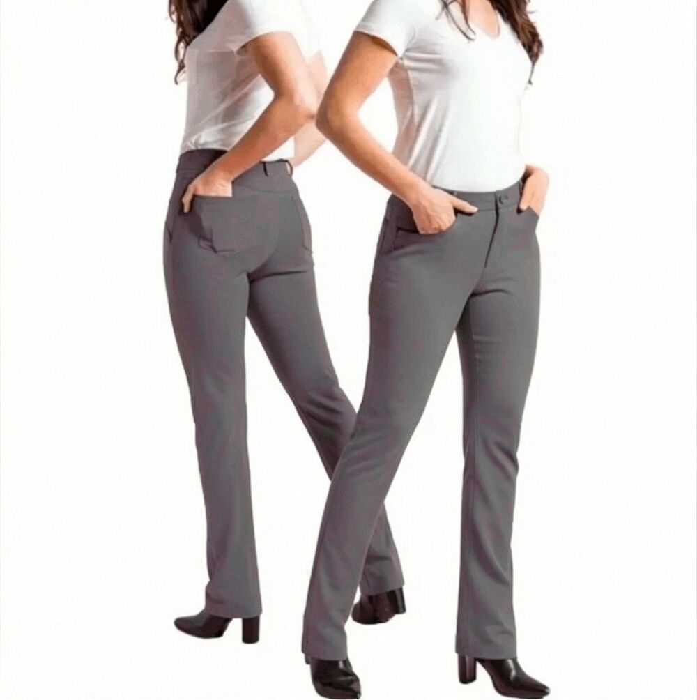 New Betabrand Charcoal Jeanie Straight Dress Pant Yoga Pants XLarge
